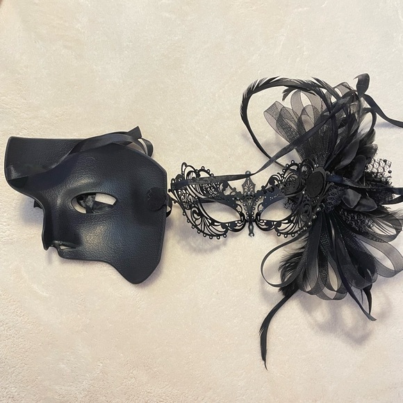 Couple Masquerade Mask . - Picture 2 of 6